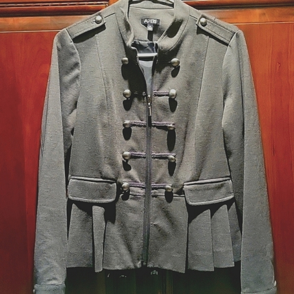 Apartment Nine grey Military style jacket, blazer M